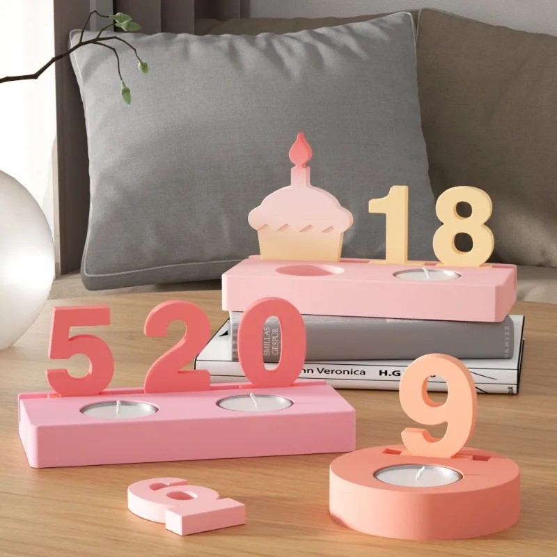 Art And Craft Numbers - 2pc 생일 케이크 실리콘 몰드 홀더