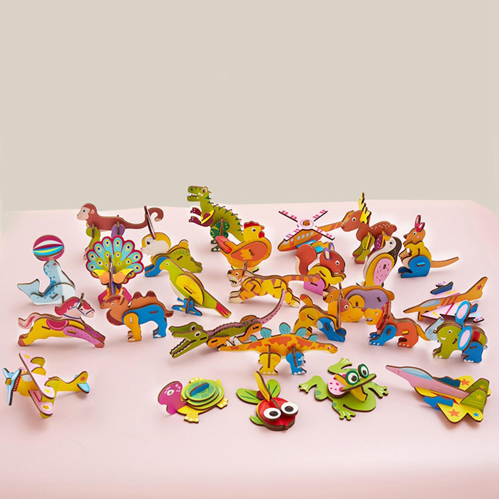 Art Craft For Kindergarten - 3D 만화 나무 삽입형 퍼즐, 재미있는