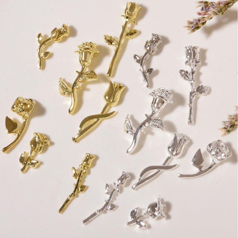 Art Craft Show - 10Pcs 3D 로즈 네일 아트 장식