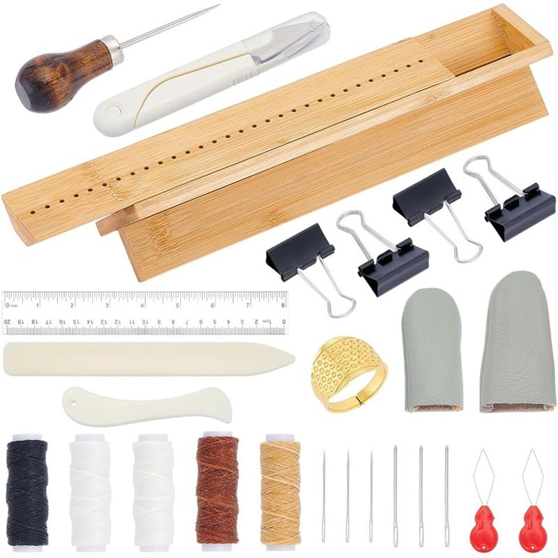Bookbinding Supply Kit - 2025 트렌드 대나무 책 제본 받침대(26개)