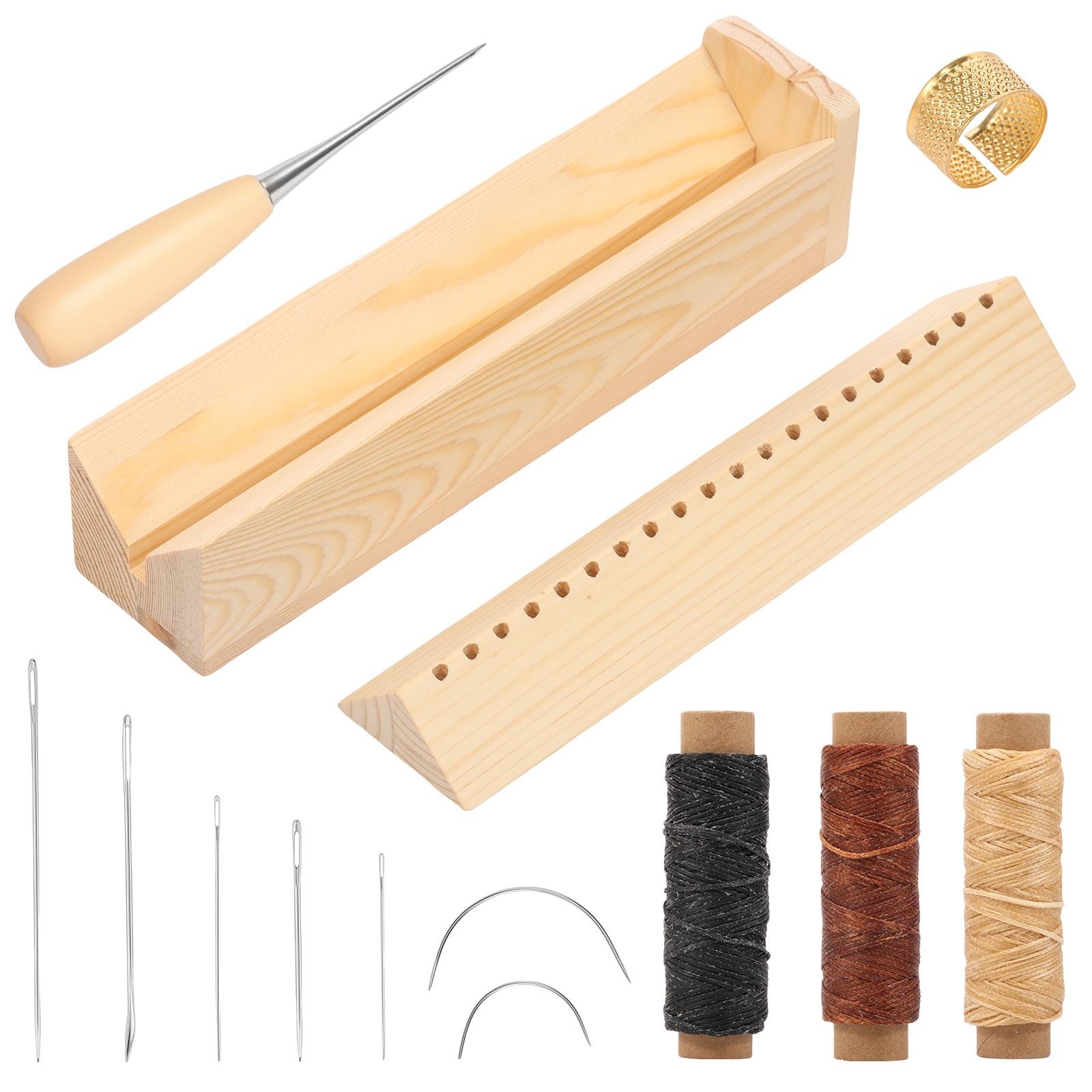 Bookbinding Supply Kit - 나무 제본용 펀칭 크래들(피어싱 가이드 포함),