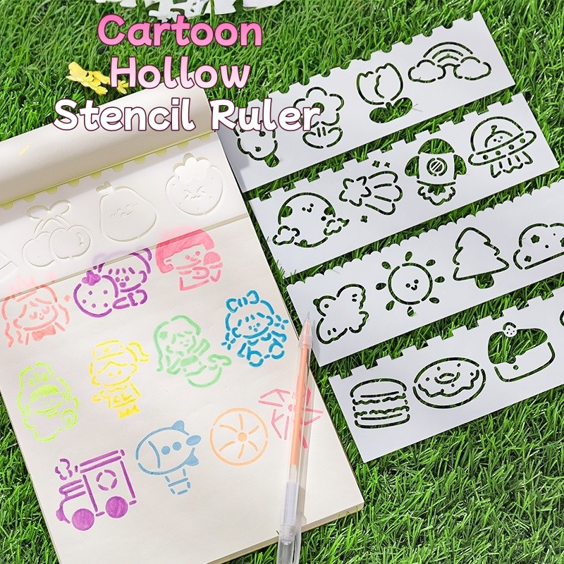 Art Craft Template - 만화 속이 빈 스텐실 자, 학생들을