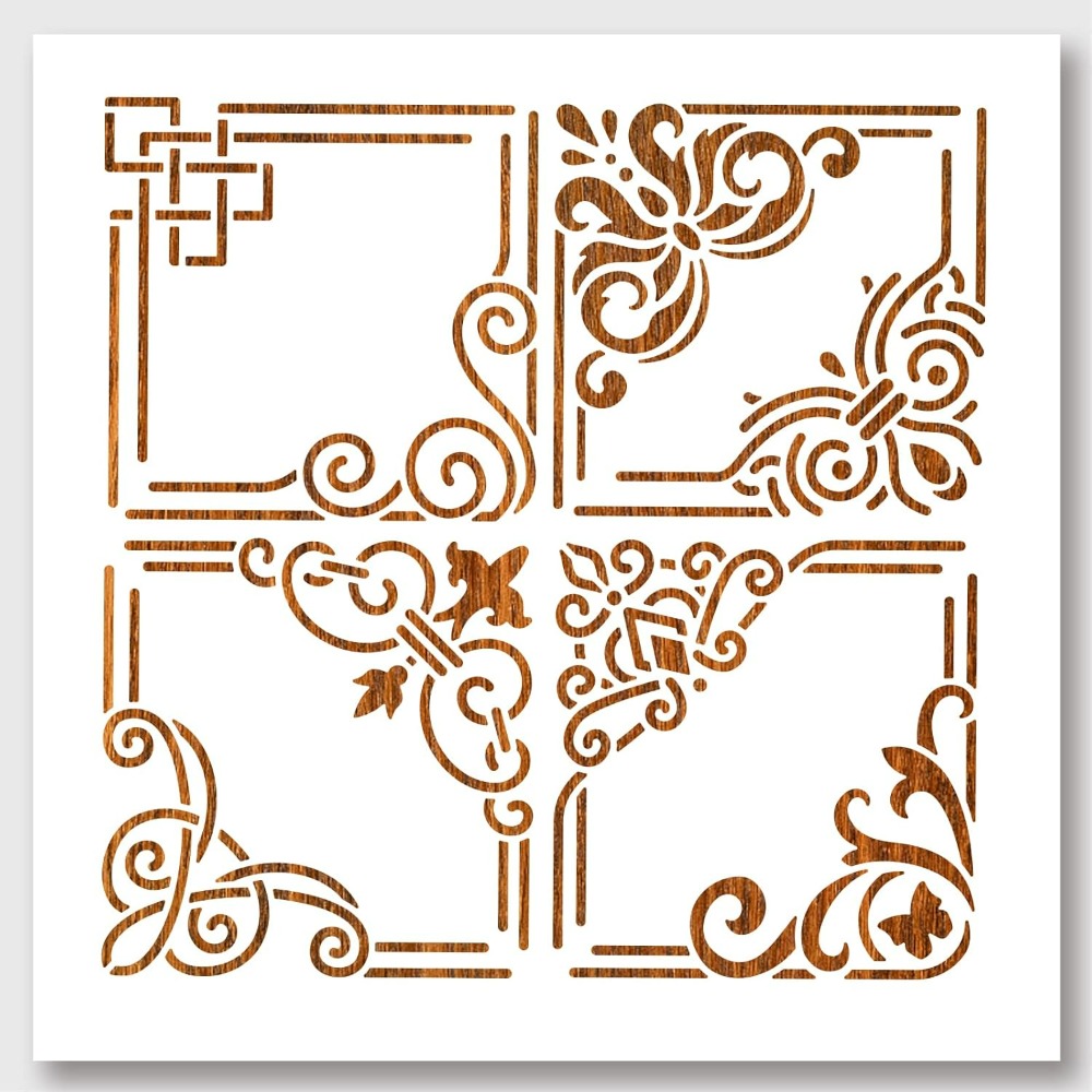 코너 페인팅 스텐실 재사용 가능한 사각형 테두리 페인팅 - Art Craft Template 리뷰 및 가격