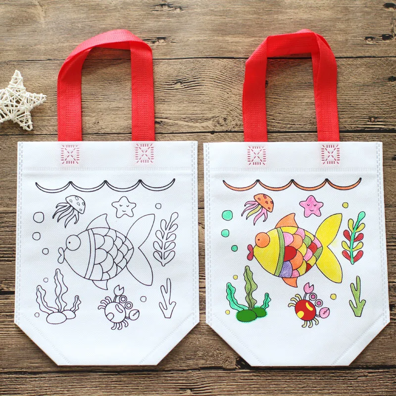 24pcs 귀여운 만화 색칠 가방 생일 파티를위한 재사 - Art Craft Earth Day 리뷰 및 가격