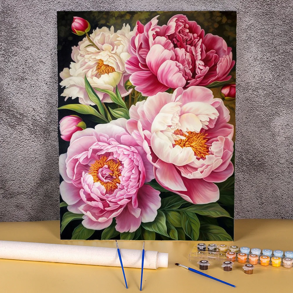 숫자로 그리는 DIY 페인팅 모란꽃 캔버스 색칠하기 손 - Art And Craft Numbers 리뷰 및 가격