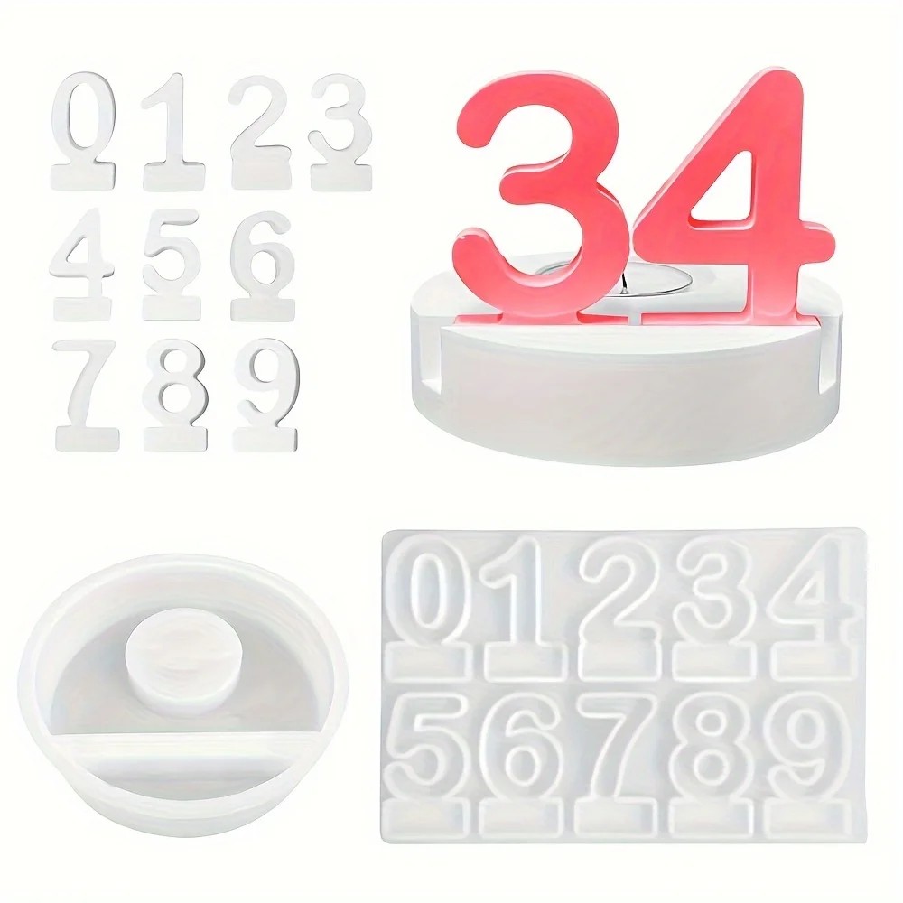 2pc 생일 케이크 실리콘 몰드 홀더 티라이트 홀더 만 - Art And Craft Numbers 리뷰 및 가격