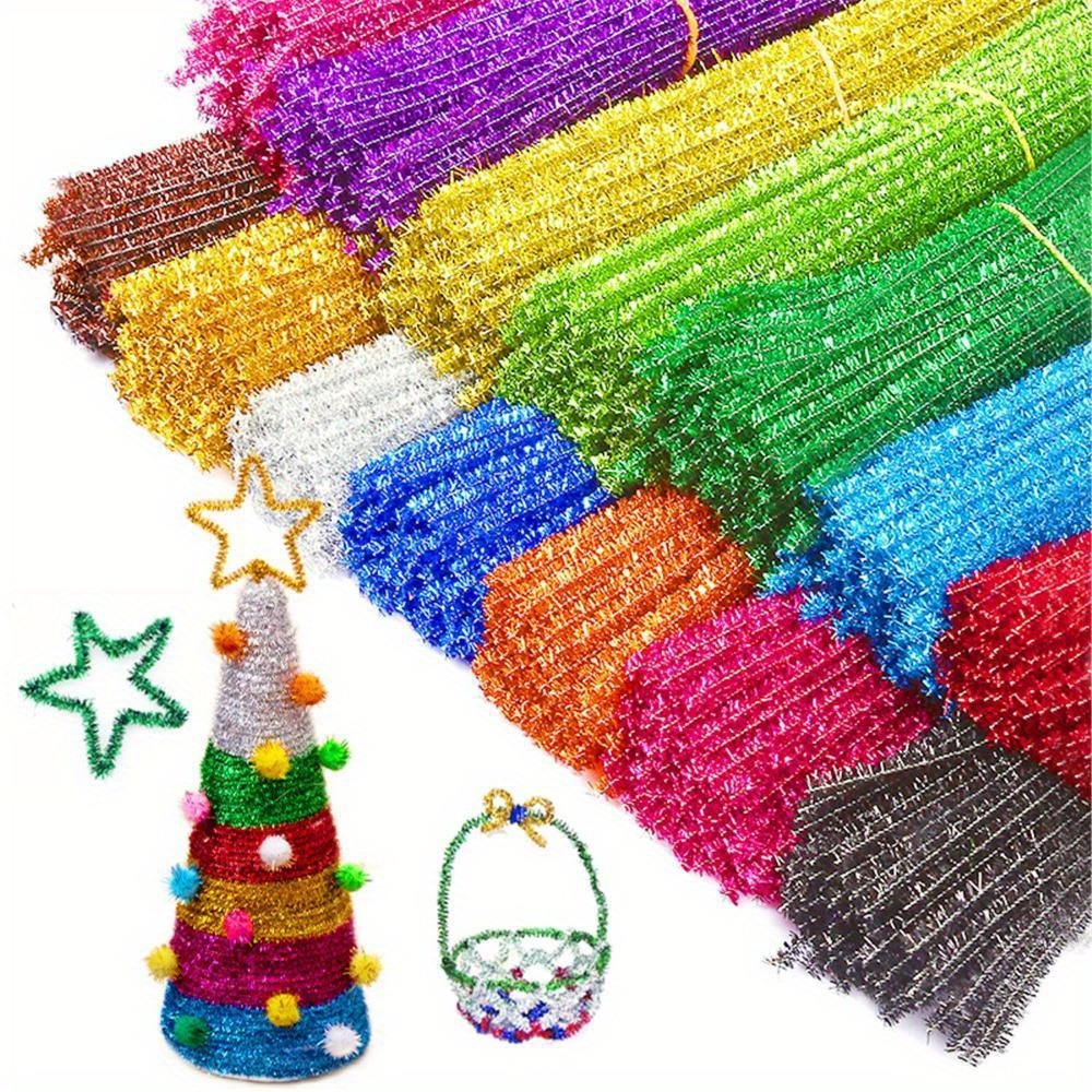 100Pcs 30cm 반짝이는 플러시 파이프 클리너 어 - Art Craft Earth Day 리뷰 및 가격