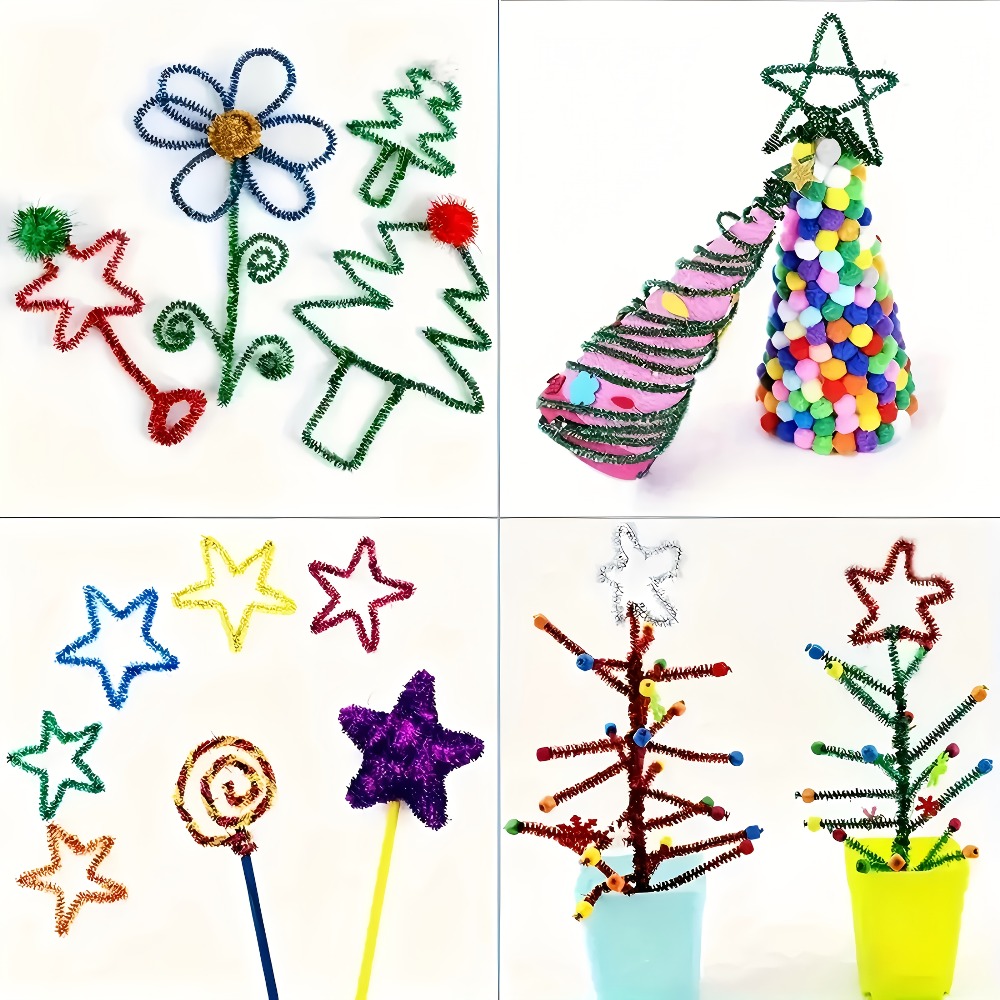 100Pcs 30cm 반짝이는 플러시 파이프 클리너 어 - Art Craft Earth Day 리뷰 및 가격