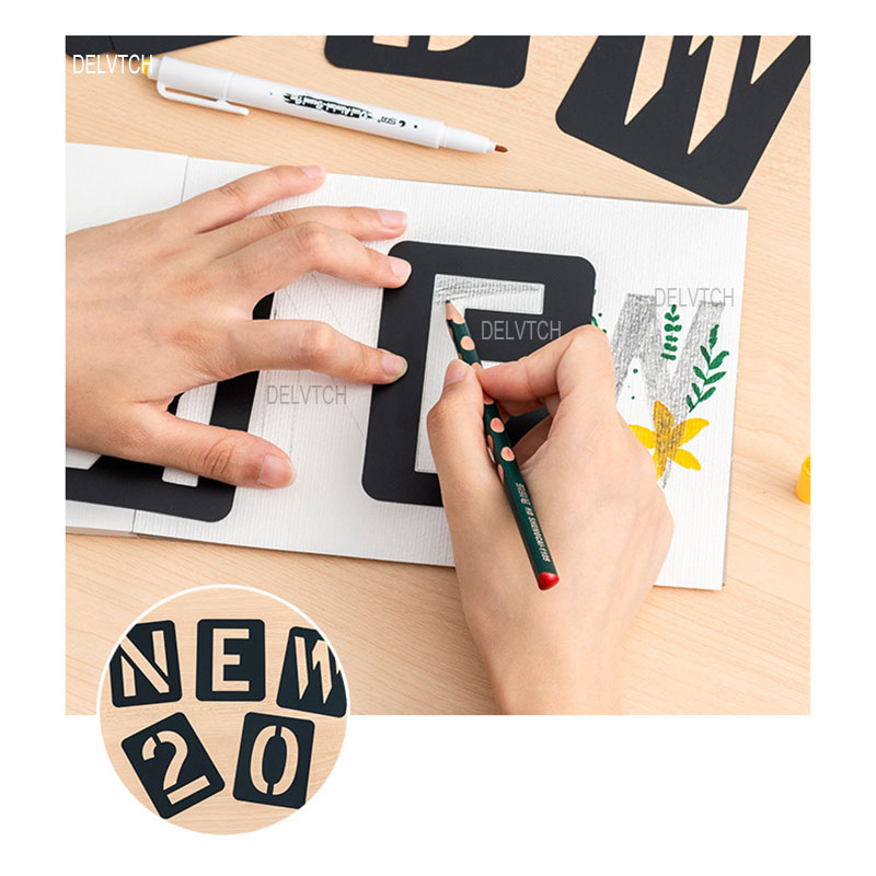 재사용 가능한 플라스틱 알파벳 문자 번호 스텐실 패턴, - Art Craft Template 리뷰 및 가격