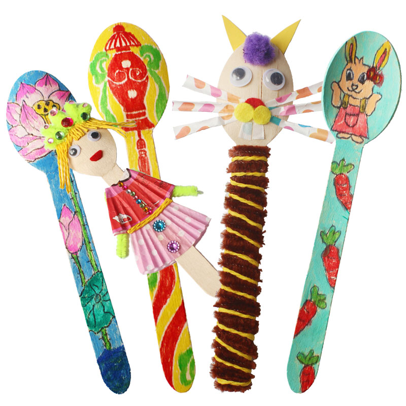 20PCS/LOT.Wood 숟가락 예술과 공예. 조기  - Art Craft For Kindergarten 리뷰 및 가격