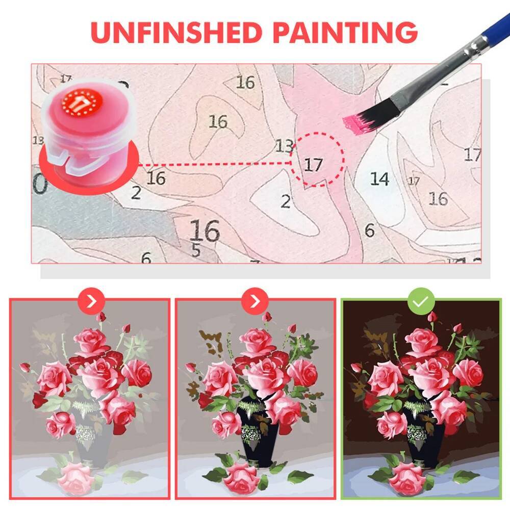 페인팅 바이 넘버스 연꽃 그림 색칠하기 예술 작품 DI - Art And Craft Numbers 리뷰 및 가격